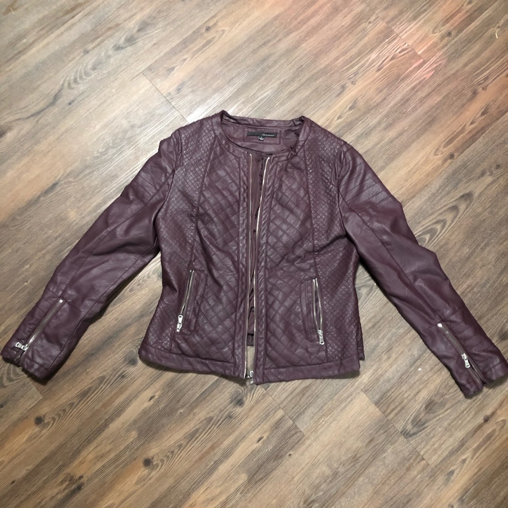 Faux Leather Jacket, Large